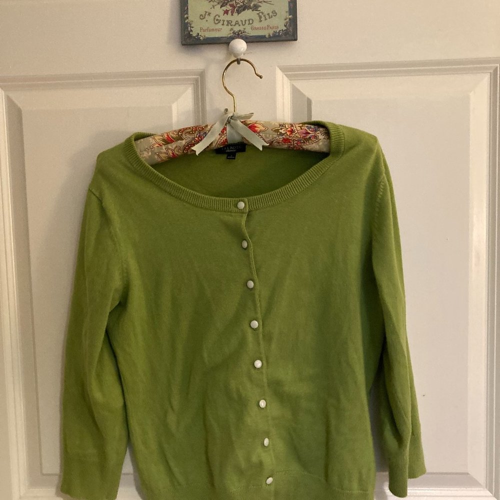Lime green Talbot's cardigan small
